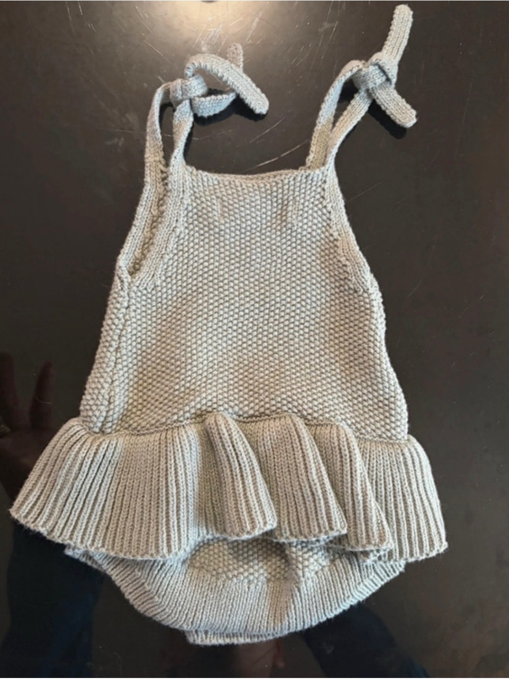 Quincy May green knit romper siz e0-3
